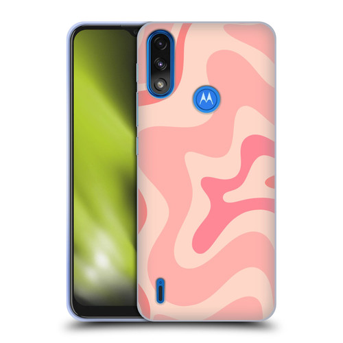 Kierkegaard Design Studio Retro Abstract Patterns Soft Pink Liquid Swirl Soft Gel Case for Motorola Moto E7 Power / Moto E7i Power