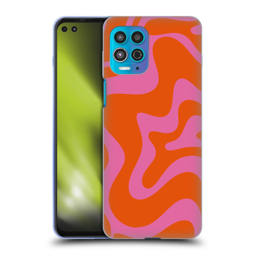 Kierkegaard Design Studio Retro Abstract Patterns Hot Pink Orange Swirl Soft Gel Case for Motorola Moto G100