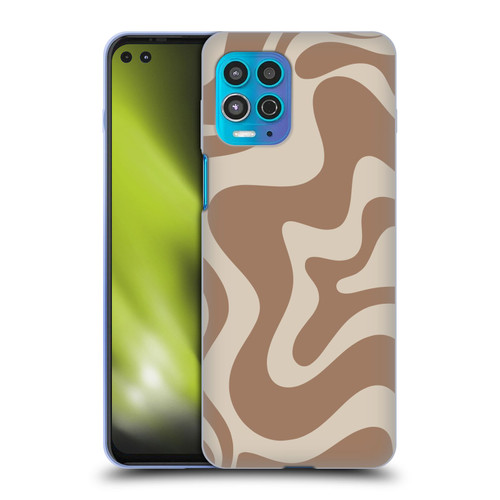 Kierkegaard Design Studio Retro Abstract Patterns Milk Brown Beige Swirl Soft Gel Case for Motorola Moto G100