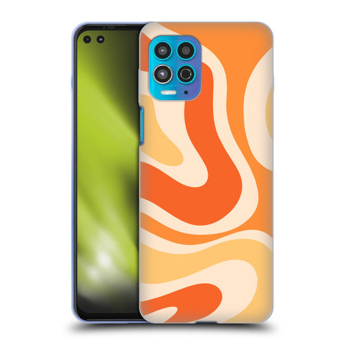Kierkegaard Design Studio Retro Abstract Patterns Modern Orange Tangerine Swirl Soft Gel Case for Motorola Moto G100