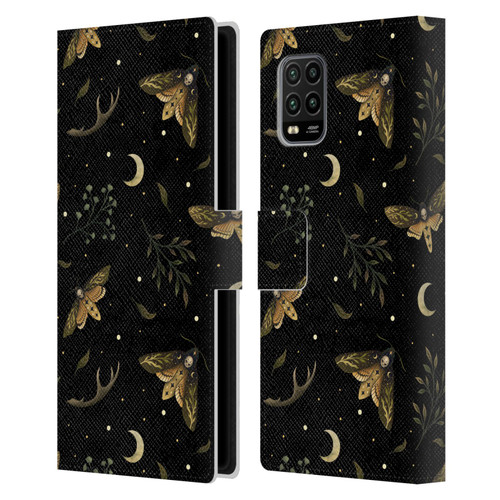 Episodic Drawing Pattern Death Head Moth Leather Book Wallet Case Cover For Xiaomi Mi 10 Lite 5G