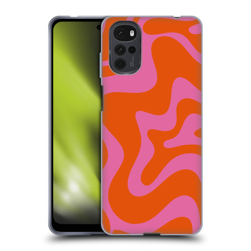 Kierkegaard Design Studio Retro Abstract Patterns Hot Pink Orange Swirl Soft Gel Case for Motorola Moto G22