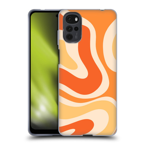 Kierkegaard Design Studio Retro Abstract Patterns Modern Orange Tangerine Swirl Soft Gel Case for Motorola Moto G22
