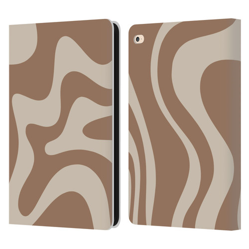 Kierkegaard Design Studio Retro Abstract Patterns Milk Brown Beige Swirl Leather Book Wallet Case Cover For Apple iPad Air 2 (2014)