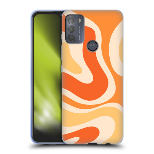 Kierkegaard Design Studio Retro Abstract Patterns Modern Orange Tangerine Swirl Soft Gel Case for Motorola Moto G50