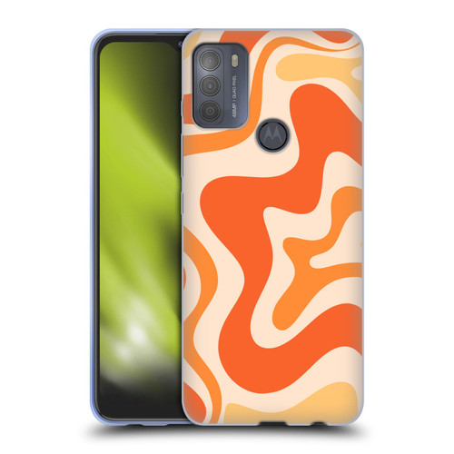 Kierkegaard Design Studio Retro Abstract Patterns Tangerine Orange Tone Soft Gel Case for Motorola Moto G50