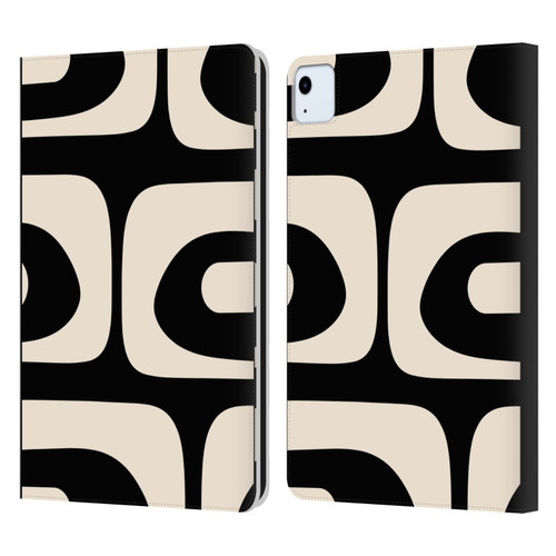 Kierkegaard Design Studio Retro Abstract Patterns Modern Piquet Black Cream Leather Book Wallet Case Cover For Apple iPad Air 11 2020/2022/2024