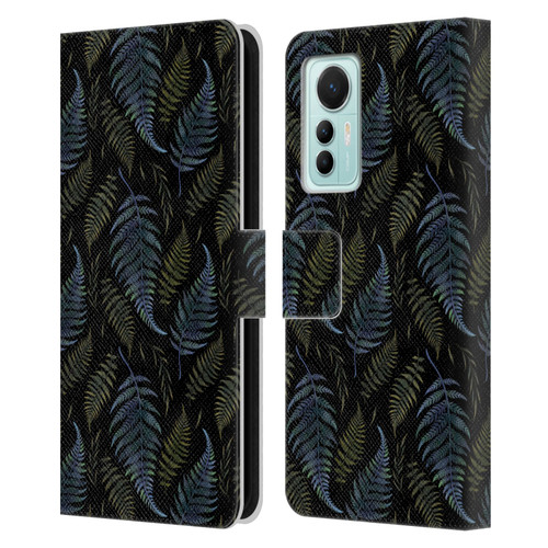 Episodic Drawing Pattern Leaves Leather Book Wallet Case Cover For Xiaomi 12 Lite