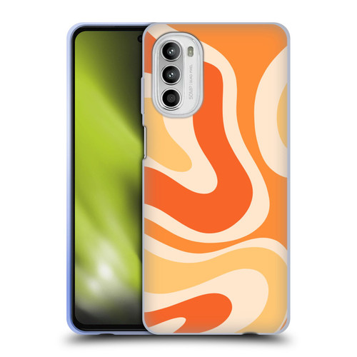 Kierkegaard Design Studio Retro Abstract Patterns Modern Orange Tangerine Swirl Soft Gel Case for Motorola Moto G52