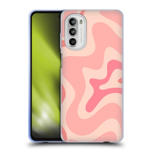 Kierkegaard Design Studio Retro Abstract Patterns Soft Pink Liquid Swirl Soft Gel Case for Motorola Moto G52