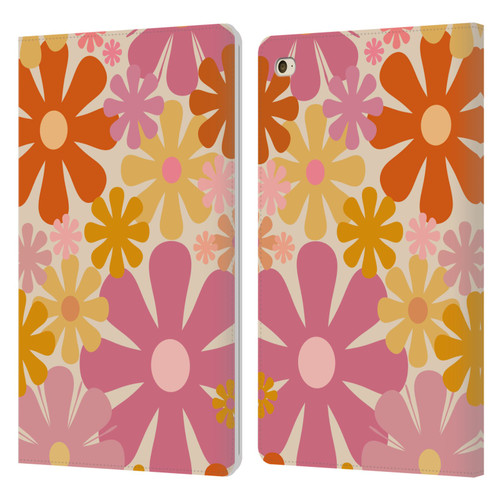 Kierkegaard Design Studio Retro Abstract Patterns Pink Orange Thulian Flowers Leather Book Wallet Case Cover For Apple iPad mini 4