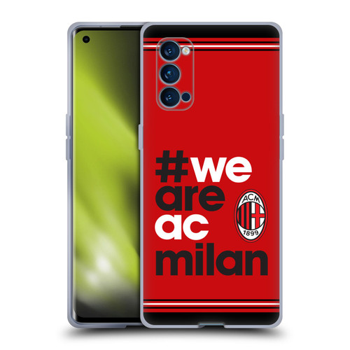 AC Milan Crest Stripes Soft Gel Case for OPPO Reno 4 Pro 5G