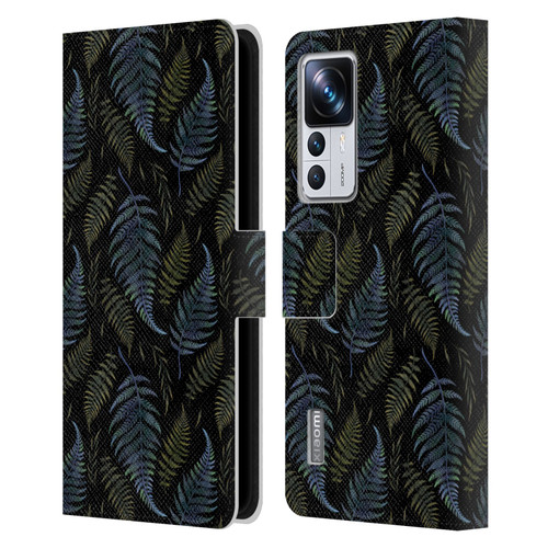 Episodic Drawing Pattern Leaves Leather Book Wallet Case Cover For Xiaomi 12T Pro