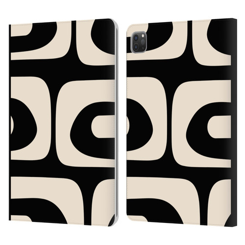 Kierkegaard Design Studio Retro Abstract Patterns Modern Piquet Black Cream Leather Book Wallet Case Cover For Apple iPad Pro 11 2020 / 2021 / 2022