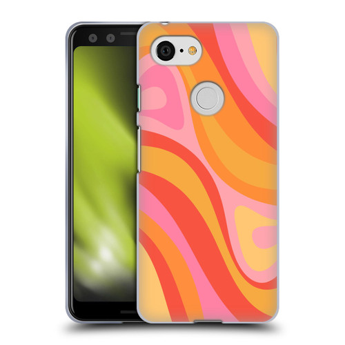 Kierkegaard Design Studio Retro Abstract Patterns Pink Orange Yellow Swirl Soft Gel Case for Google Pixel 3