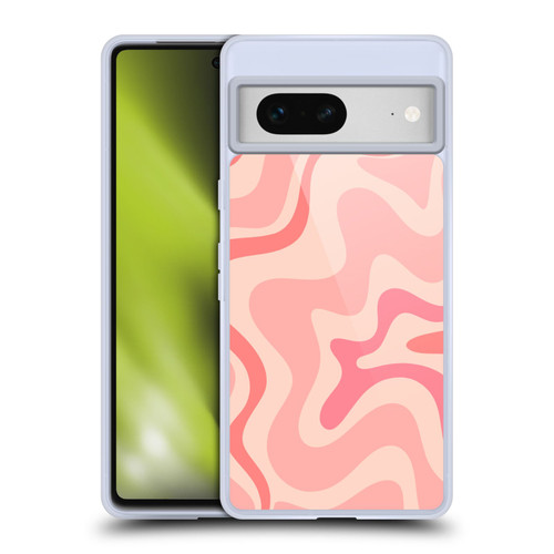 Kierkegaard Design Studio Retro Abstract Patterns Soft Pink Liquid Swirl Soft Gel Case for Google Pixel 7