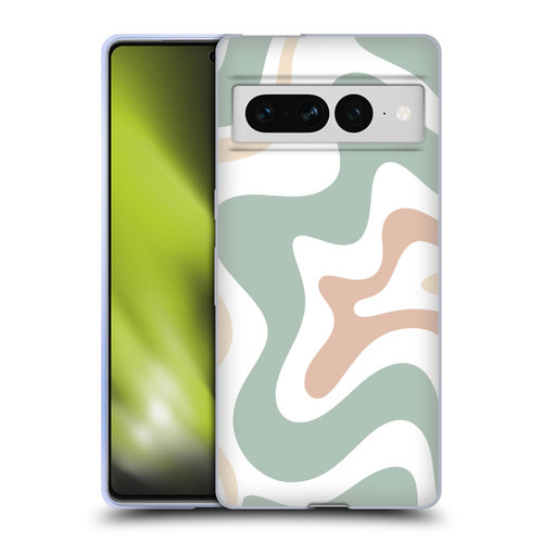 Kierkegaard Design Studio Retro Abstract Patterns Celadon Sage Swirl Soft Gel Case for Google Pixel 7 Pro