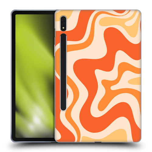 Kierkegaard Design Studio Retro Abstract Patterns Tangerine Orange Tone Soft Gel Case for Samsung Galaxy Tab S8