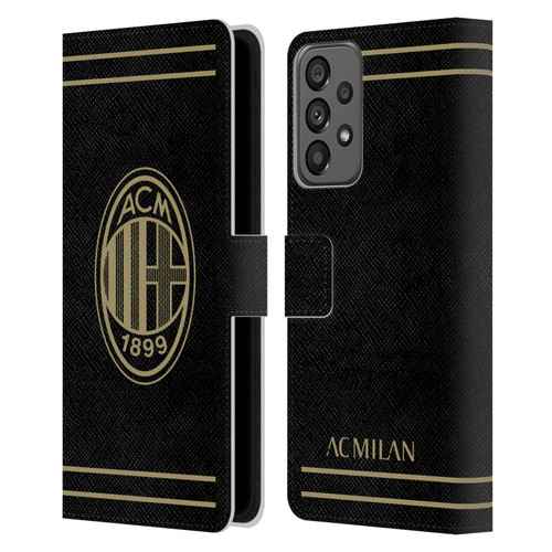 AC Milan Crest Black And Gold Leather Book Wallet Case Cover For Samsung Galaxy A73 5G (2022)