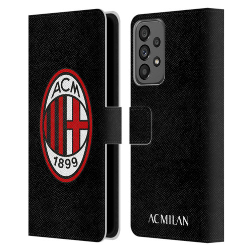 AC Milan Crest Full Colour Black Leather Book Wallet Case Cover For Samsung Galaxy A73 5G (2022)