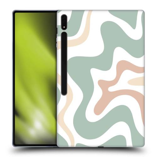 Kierkegaard Design Studio Retro Abstract Patterns Celadon Sage Swirl Soft Gel Case for Samsung Galaxy Tab S8 Ultra