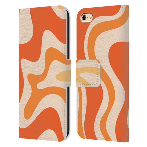 Kierkegaard Design Studio Retro Abstract Patterns Tangerine Orange Tone Leather Book Wallet Case Cover For Apple iPhone 6 / iPhone 6s