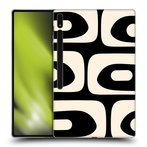 Kierkegaard Design Studio Retro Abstract Patterns Modern Piquet Black Cream Soft Gel Case for Samsung Galaxy Tab S8 Ultra