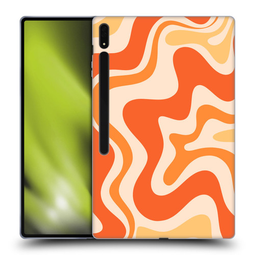 Kierkegaard Design Studio Retro Abstract Patterns Tangerine Orange Tone Soft Gel Case for Samsung Galaxy Tab S8 Ultra