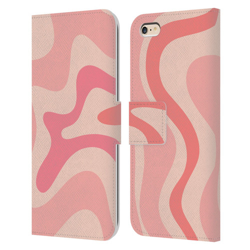 Kierkegaard Design Studio Retro Abstract Patterns Soft Pink Liquid Swirl Leather Book Wallet Case Cover For Apple iPhone 6 Plus / iPhone 6s Plus