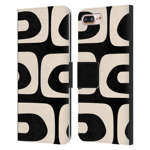 Kierkegaard Design Studio Retro Abstract Patterns Modern Piquet Black Cream Leather Book Wallet Case Cover For Apple iPhone 7 Plus / iPhone 8 Plus