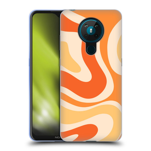 Kierkegaard Design Studio Retro Abstract Patterns Modern Orange Tangerine Swirl Soft Gel Case for Nokia 5.3