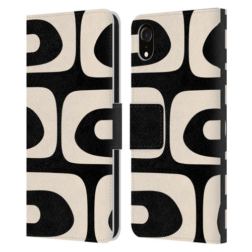Kierkegaard Design Studio Retro Abstract Patterns Modern Piquet Black Cream Leather Book Wallet Case Cover For Apple iPhone XR
