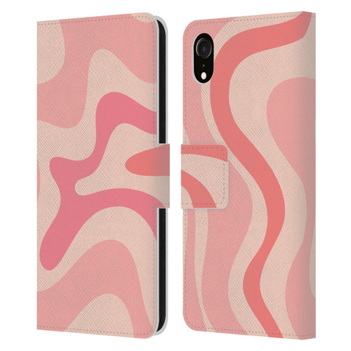 Kierkegaard Design Studio Retro Abstract Patterns Soft Pink Liquid Swirl Leather Book Wallet Case Cover For Apple iPhone XR