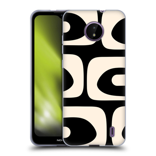 Kierkegaard Design Studio Retro Abstract Patterns Modern Piquet Black Cream Soft Gel Case for Nokia C10 / C20