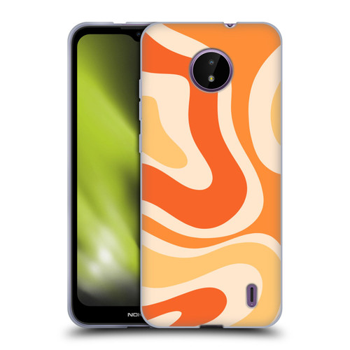 Kierkegaard Design Studio Retro Abstract Patterns Modern Orange Tangerine Swirl Soft Gel Case for Nokia C10 / C20
