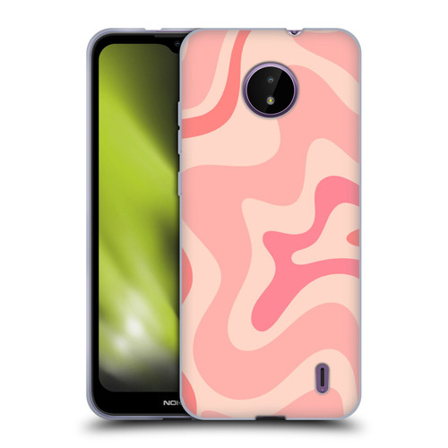 Kierkegaard Design Studio Retro Abstract Patterns Soft Pink Liquid Swirl Soft Gel Case for Nokia C10 / C20