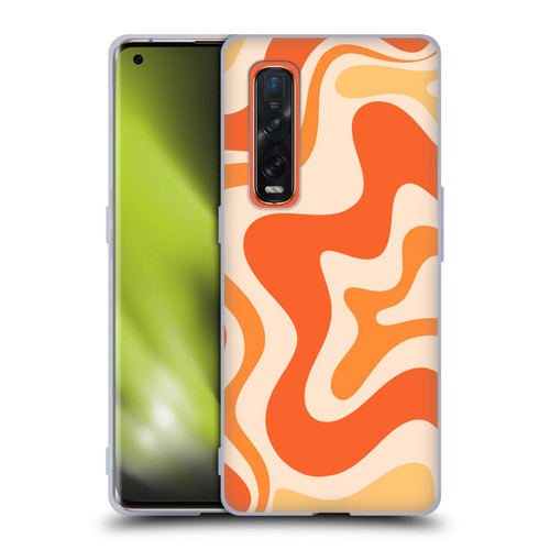 Kierkegaard Design Studio Retro Abstract Patterns Tangerine Orange Tone Soft Gel Case for OPPO Find X2 Pro 5G
