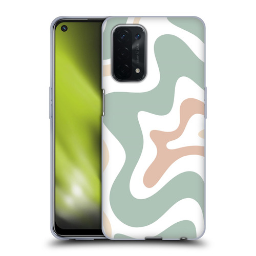 Kierkegaard Design Studio Retro Abstract Patterns Celadon Sage Swirl Soft Gel Case for OPPO A54 5G