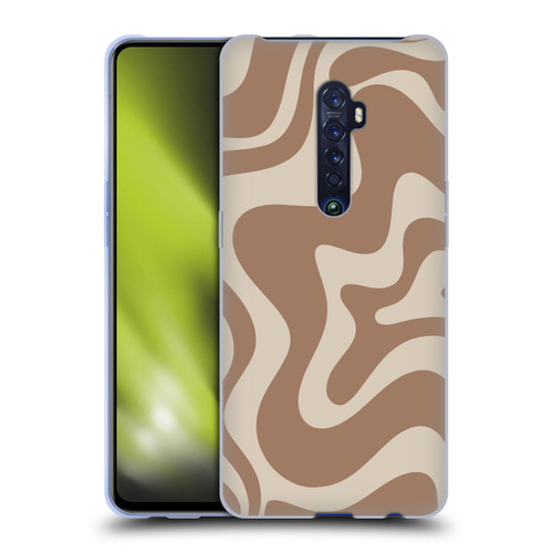 Kierkegaard Design Studio Retro Abstract Patterns Milk Brown Beige Swirl Soft Gel Case for OPPO Reno 2