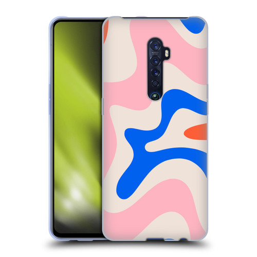 Kierkegaard Design Studio Retro Abstract Patterns Pink Blue Orange Swirl Soft Gel Case for OPPO Reno 2