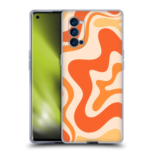 Kierkegaard Design Studio Retro Abstract Patterns Tangerine Orange Tone Soft Gel Case for OPPO Reno 4 Pro 5G
