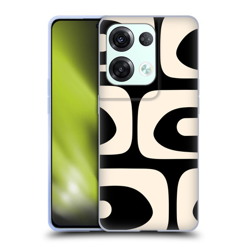 Kierkegaard Design Studio Retro Abstract Patterns Modern Piquet Black Cream Soft Gel Case for OPPO Reno8 Pro