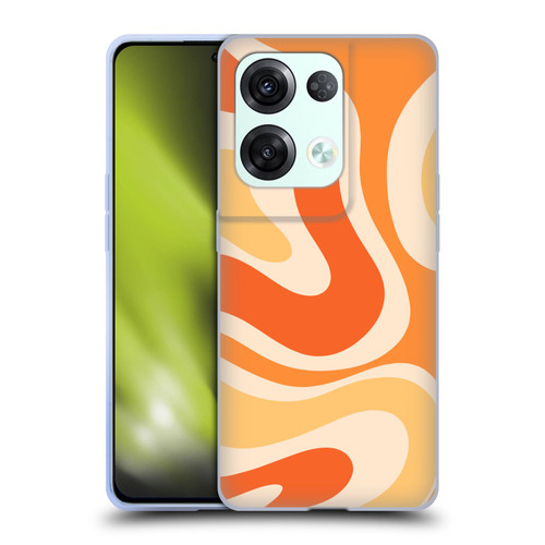 Kierkegaard Design Studio Retro Abstract Patterns Modern Orange Tangerine Swirl Soft Gel Case for OPPO Reno8 Pro