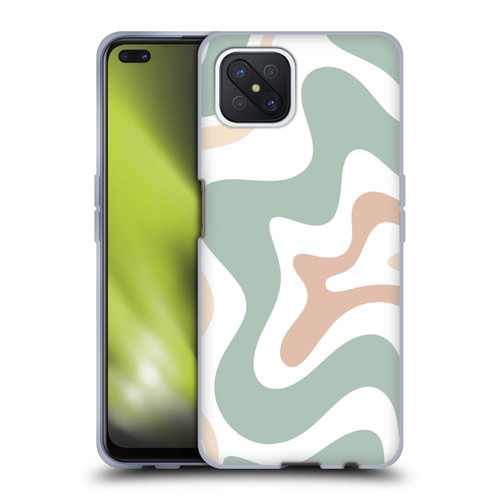 Kierkegaard Design Studio Retro Abstract Patterns Celadon Sage Swirl Soft Gel Case for OPPO Reno4 Z 5G