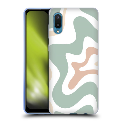 Kierkegaard Design Studio Retro Abstract Patterns Celadon Sage Swirl Soft Gel Case for Samsung Galaxy A02/M02 (2021)