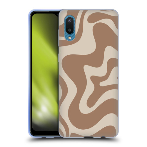 Kierkegaard Design Studio Retro Abstract Patterns Milk Brown Beige Swirl Soft Gel Case for Samsung Galaxy A02/M02 (2021)