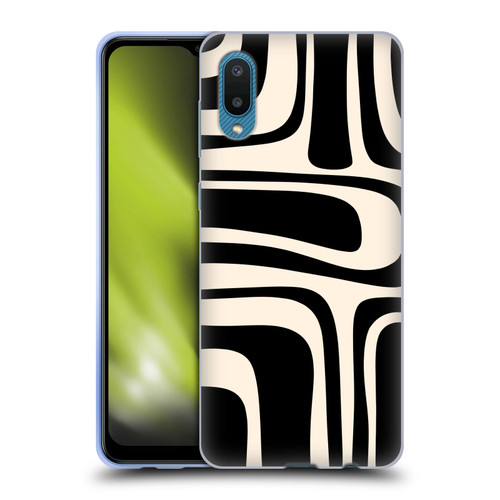 Kierkegaard Design Studio Retro Abstract Patterns Palm Springs Black Cream Soft Gel Case for Samsung Galaxy A02/M02 (2021)