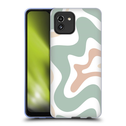 Kierkegaard Design Studio Retro Abstract Patterns Celadon Sage Swirl Soft Gel Case for Samsung Galaxy A03 (2021)