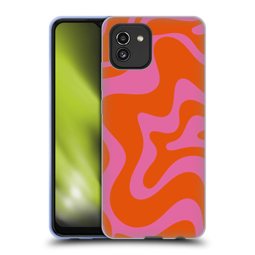Kierkegaard Design Studio Retro Abstract Patterns Hot Pink Orange Swirl Soft Gel Case for Samsung Galaxy A03 (2021)