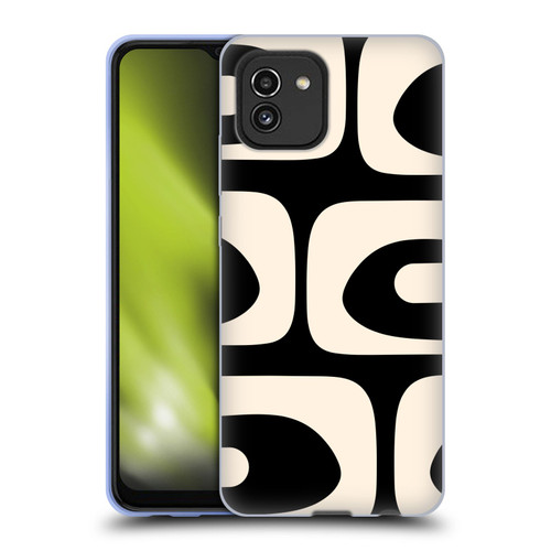 Kierkegaard Design Studio Retro Abstract Patterns Modern Piquet Black Cream Soft Gel Case for Samsung Galaxy A03 (2021)